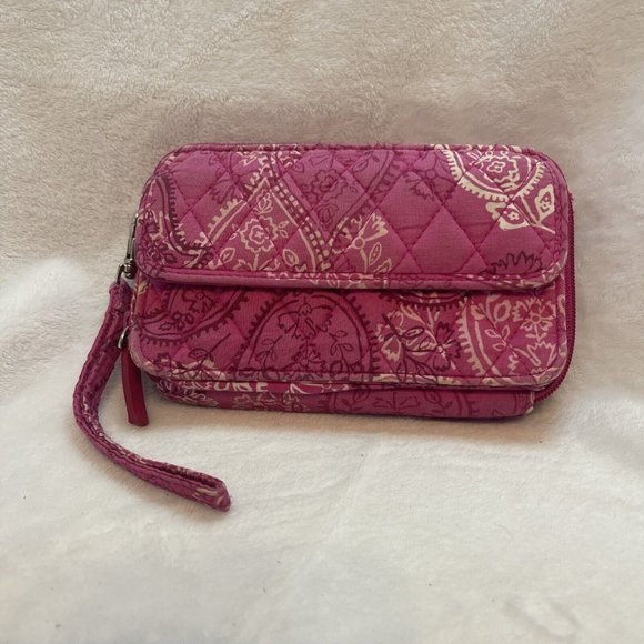 Vera Bradley Wallet Wristlet Pink Paisley - Picture 1 of 12